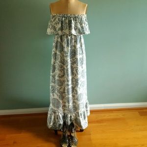 Moda International Maxi Dress Strapless 100% LINEN